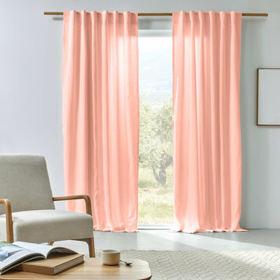 Rideau en lin doublé cotton sur mesure Rose