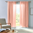 Rideau sur mesure en lin froissé rose