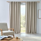 Rideau sur mesure en lin occultant rectangulaire beige naturel