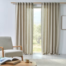 Rideau sur mesure en lin froissé beige naturel