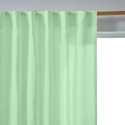 Rideau lin non doublé Vert Menthe