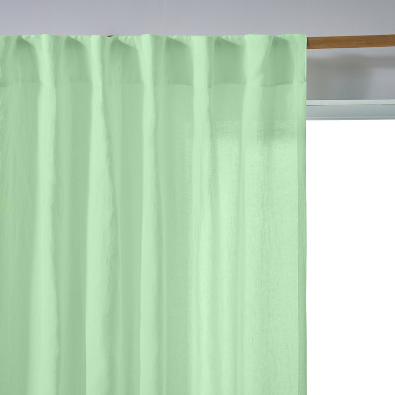 Rideau lin non doublé Vert Menthe