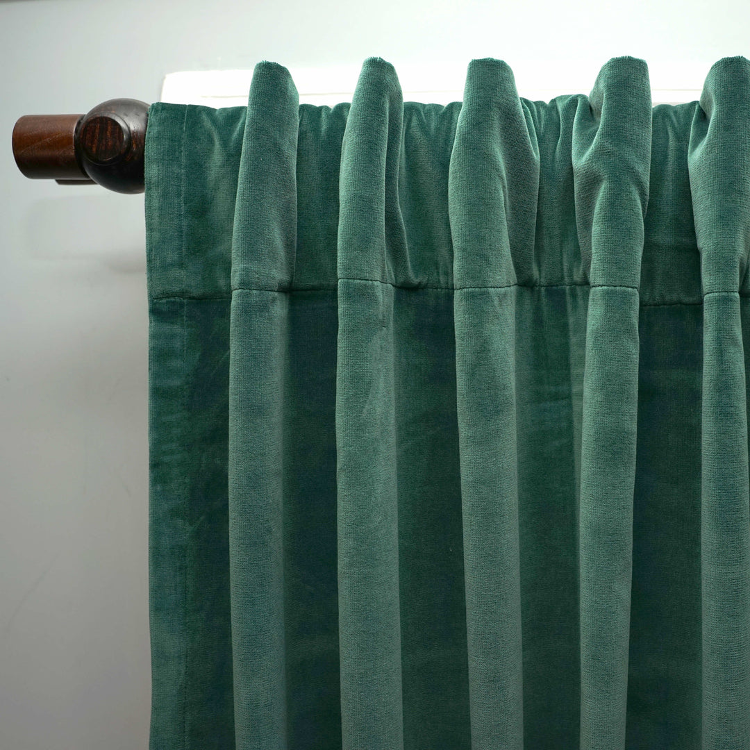 Rideau Vert Sapin Velours Doux｜Rideaux Deco