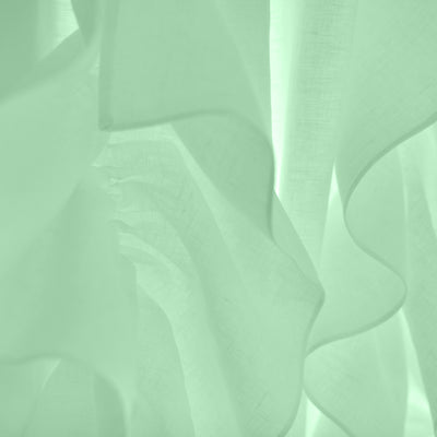 rideaux ornés de volants en lin lavé Vert-menthe
