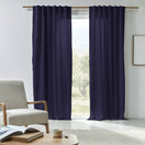 Rideau sur mesure en lin doublure coton bleu nuit