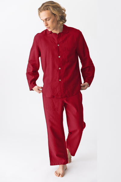 Pyjama en lin pour homme “Ronaldo” Bordeaux #colour_bordeaux