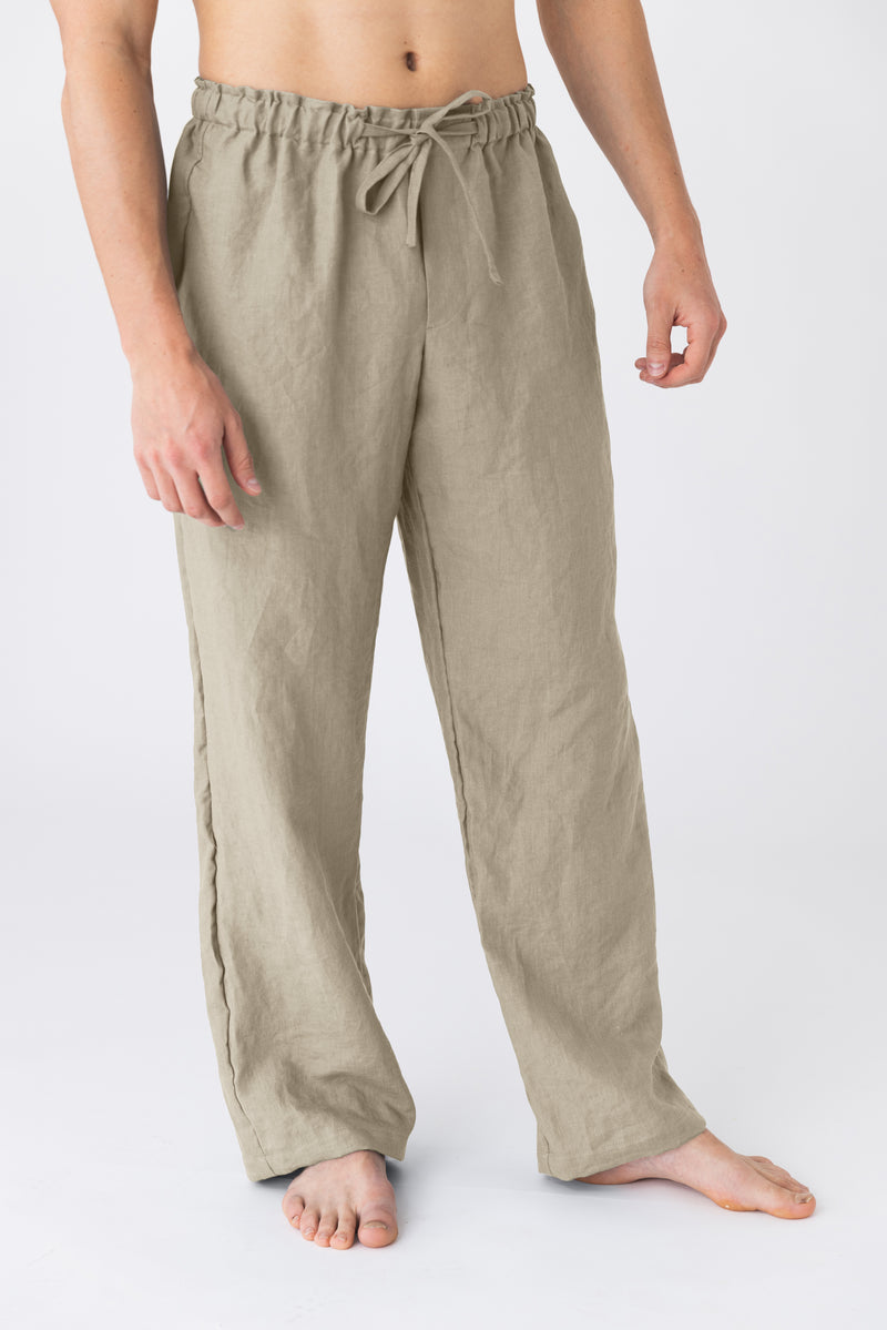 Pantalon de pyjama pour hommes en lin naturel 