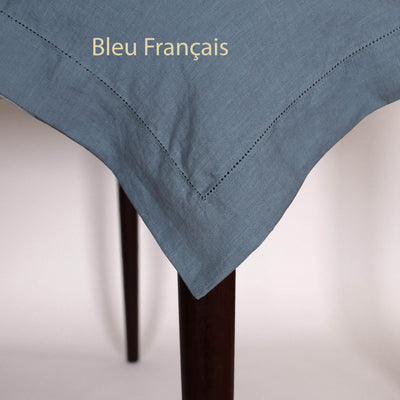 Nappe en lin ajouré à coins biseautés#colour_bleu-francais