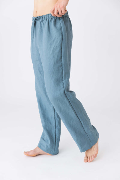 Pantalon de pyjama homme en lin lavé