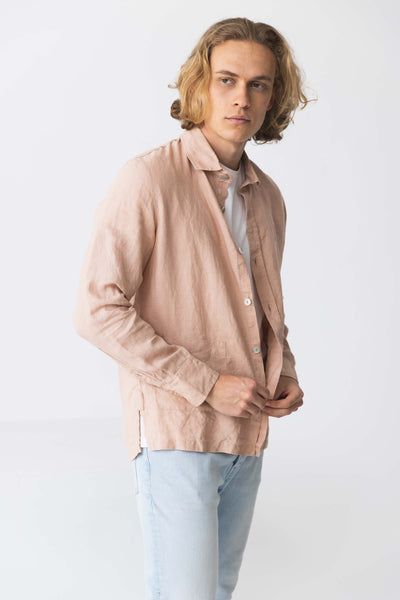 Chemise veste en lin “Cristiano” #colour_vieux-rose