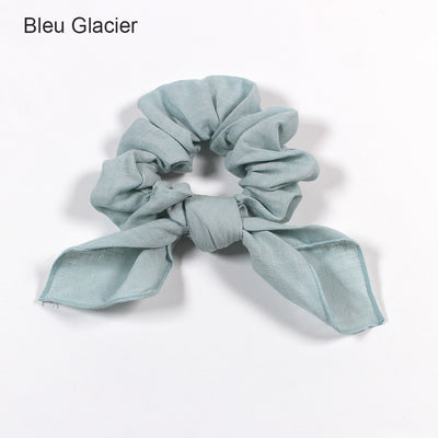 Chouchous en lin avec nœud#colour_bleu-glacier