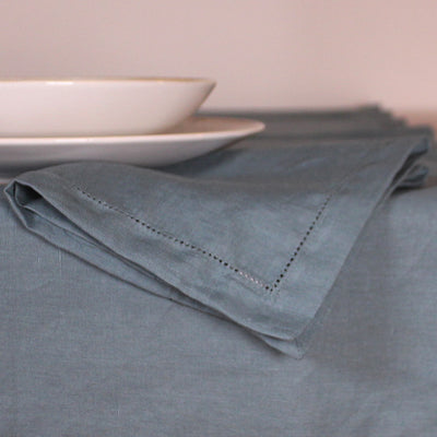 Set de serviettes en 100% lin ajourées #colour_bleu-francais