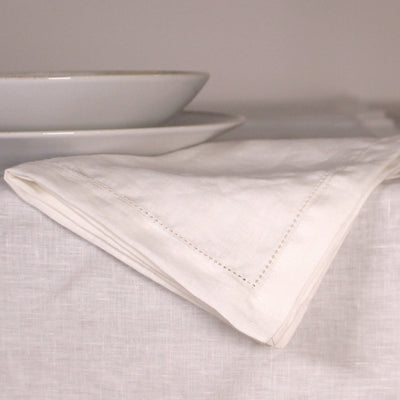 Set de serviettes en 100% lin ajourées #colour_ivoire