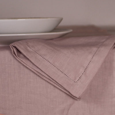 Set de serviettes en 100% lin ajourées #colour_lilas